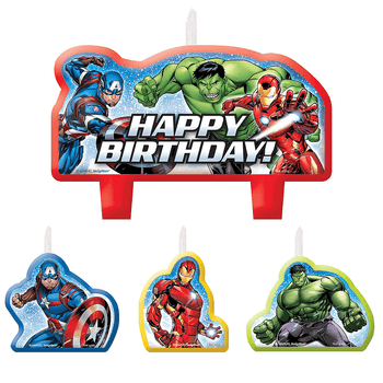 Kit de Velas de Cumpleaños Avengers, 4 piezas