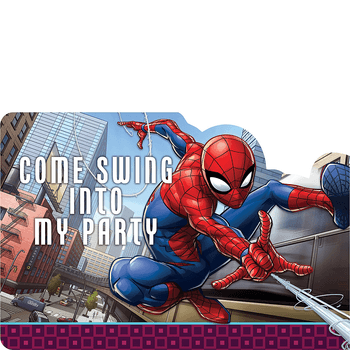 Invitaciones Spiderman, 8 piezas