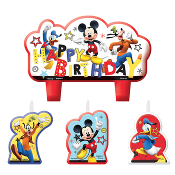 Kit de Velas de Cumpleaños Mickey Mouse, 4 piezas