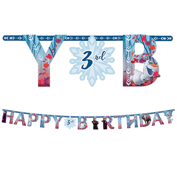 Kit Banner Happy Birthday Personalizable Frozen 2
