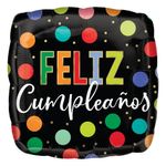 Globo-Metalico-Cuadrado-Feliz-Cumpleaños-Puntos-de-Colores-17-Pulgadas