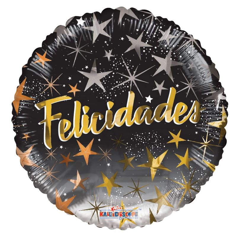 Globo-Metalico-Felicidades-Estrellas-Negro-con-Dorado-18-Pulgadas