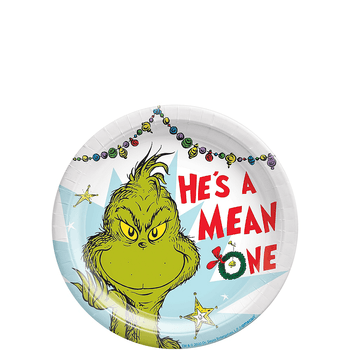 Plato 7In Grinch "Hes A Mean One", 8 Unidades