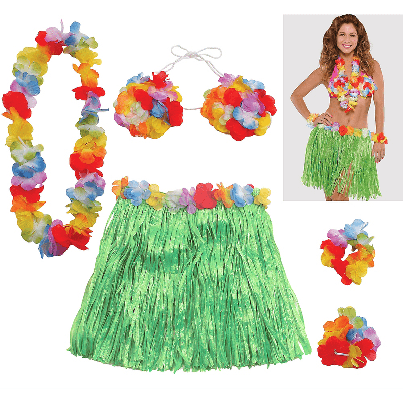 Kit-Disfraz-Hawaiiano-Multicolor-Adulto-Party-City
