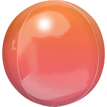 Globo Metálico Circular Rojo/Naranja