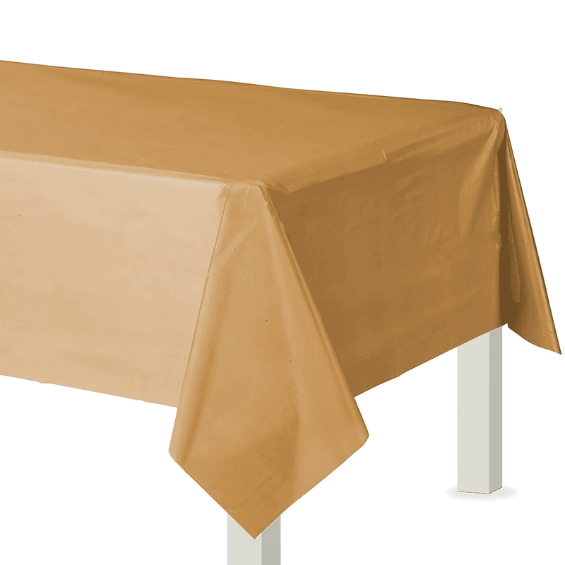 Mr. Pen - Mantel de fiesta, 108 x 54 pulgadas, paquete de 2, mantel blanco  y dorado, mantel rectangular de plástico, manteles para mesas