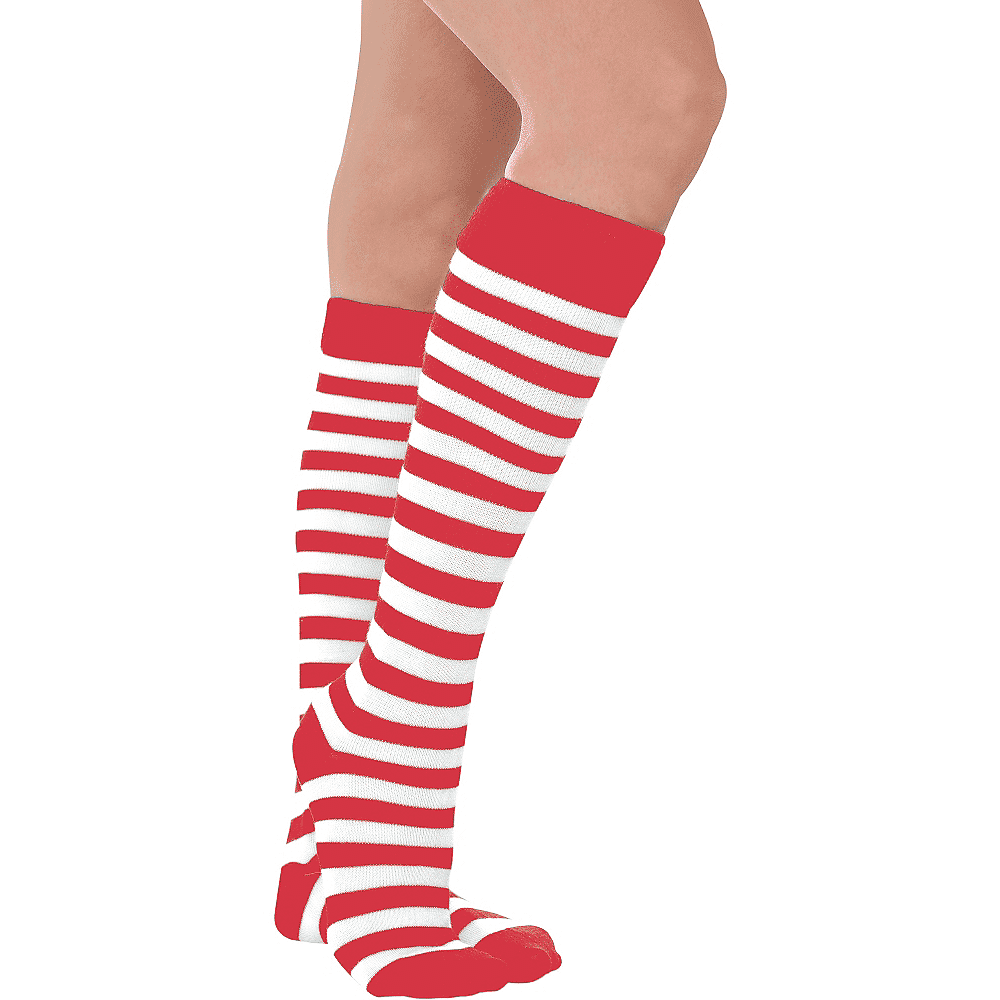Calcetas de Rojo con Blanco para AdultoHalloween | PartyCity