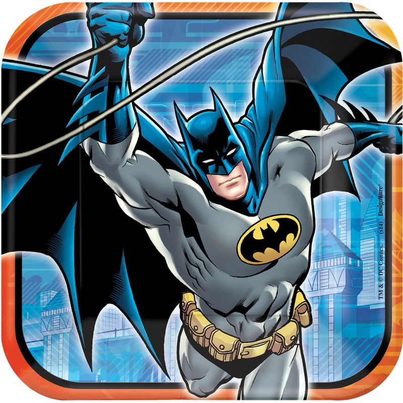 Plato Cuadrado Batman 8 piezas de 9 pulgadas | Party City