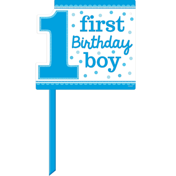 Yarda Decorativa Primer Cumpleaños Azul