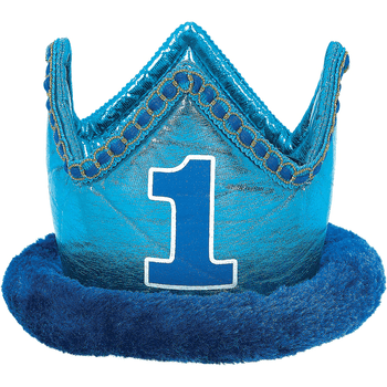 Corona Primer Cumpleaños Azul