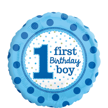 Globo Primer Cumpleaños "First Birthday Boy" 18 Pulgadas Sin Inflar