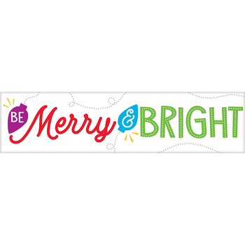 Decoración Navideña Banner "Merry And Bright" 9 pulgadas