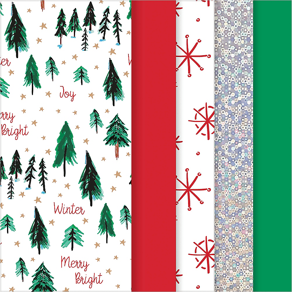 Papel De Regalo Navidad - 100 Pliegos Surtidos 10 Diseños