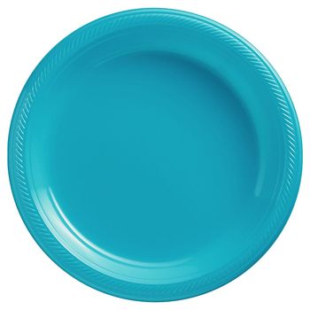 Platos de Plástico 9 pulgadas 20 piezas Azul Turquesa
