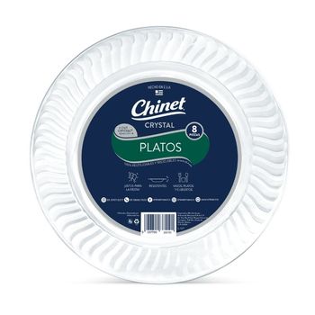 Plato Redondo Blanco de Plástico 10 pulgadas 8 piezas