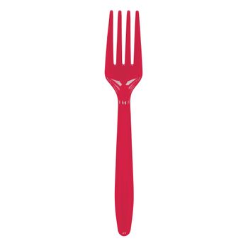 Tenedor de Plástico 20 piezas Rojo