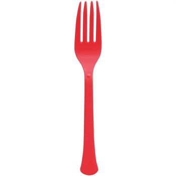 Tenedores de Plástico Extra Fuerte 20 piezas Rojo
