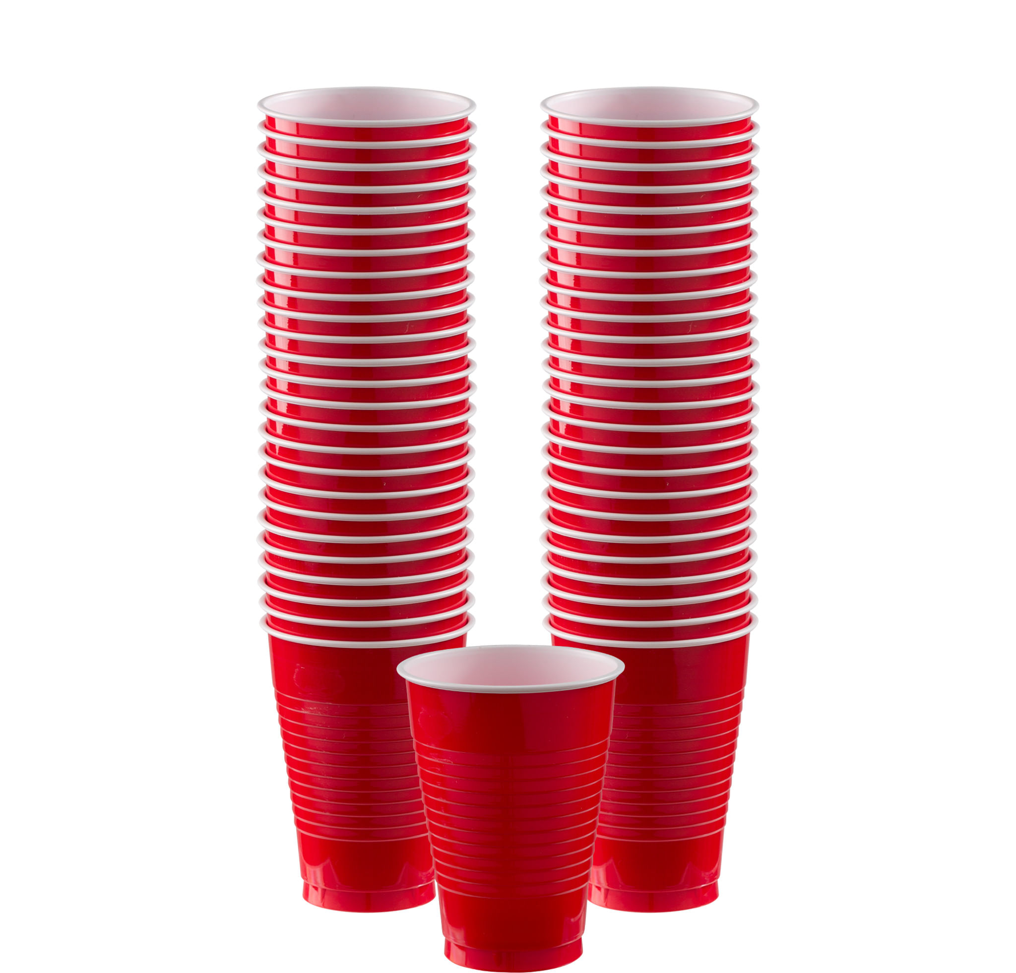 Vasos de plástico desechables para fiestas [40 unidades – 12 oz.] Vasos  rojos para beber