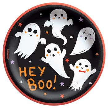 Platos Halloween "Spooky Friends" 50 piezas de 6.5 pulgadas