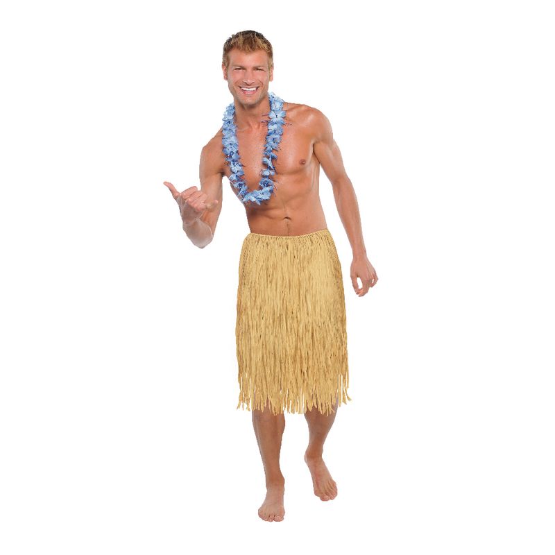 Falda Hawaiana Larga para adulto Ajustable 78 cm de cintura x 71 cm largo, Disfraces