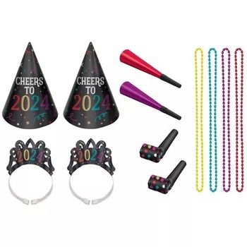 Kit de Accesorios Coloridos para Año Nuevo 12 piezas para 4 personas